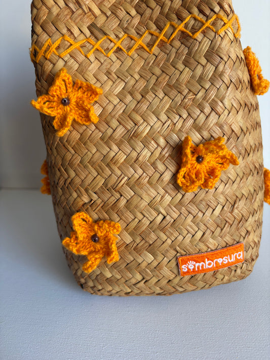 Bolso de palma y crochet