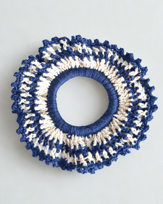Scrunchie - Azul & Beige