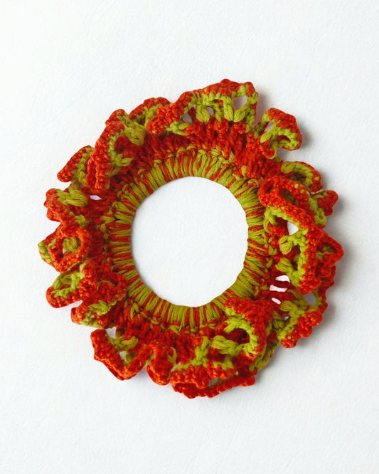 Scrunchie - Naranja & Verde